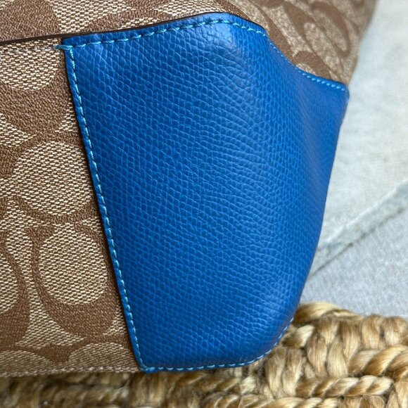 COACH SIGNATURE MONOGRAM CANVAS AND LEATHER TOTE Women's Shoulder Bag - Picture 12 of 16